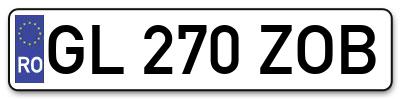 Placuta inmatriculare numar auto  GL-270-ZOB, GL 270 ZOB, GL270ZOB