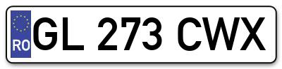 Placuta inmatriculare numar auto  GL-273-CWX, GL 273 CWX, GL273CWX