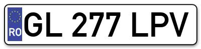 Placuta inmatriculare numar auto  GL-277-LPV, GL 277 LPV, GL277LPV