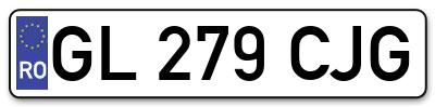 Placuta inmatriculare numar auto  GL-279-CJG, GL 279 CJG, GL279CJG