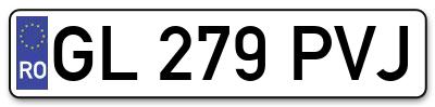 Placuta inmatriculare numar auto  GL-279-PVJ, GL 279 PVJ, GL279PVJ