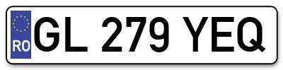 Placuta inmatriculare numar auto  GL-279-YEQ, GL 279 YEQ, GL279YEQ