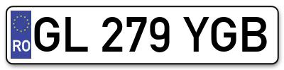 Placuta inmatriculare numar auto  GL-279-YGB, GL 279 YGB, GL279YGB