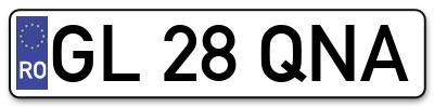 Placuta inmatriculare numar auto  GL-28-QNA, GL 28 QNA, GL28QNA