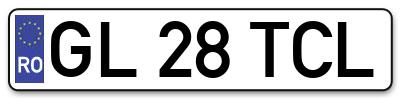 Placuta inmatriculare numar auto  GL-28-TCL, GL 28 TCL, GL28TCL