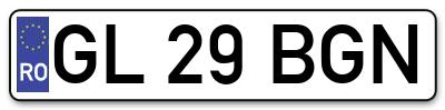 Placuta inmatriculare numar auto  GL-29-BGN, GL 29 BGN, GL29BGN