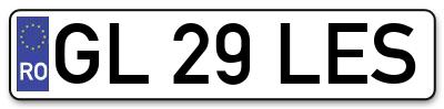 Placuta inmatriculare numar auto  GL-29-LES, GL 29 LES, GL29LES