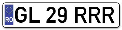 Placuta inmatriculare numar auto  GL-29-RRR, GL 29 RRR, GL29RRR