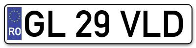 Placuta inmatriculare numar auto  GL-29-VLD, GL 29 VLD, GL29VLD