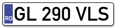 Placuta inmatriculare numar auto  GL-290-VLS, GL 290 VLS, GL290VLS