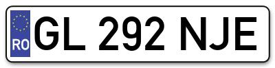 Placuta inmatriculare numar auto  GL-292-NJE, GL 292 NJE, GL292NJE