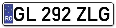 Placuta inmatriculare numar auto  GL-292-ZLG, GL 292 ZLG, GL292ZLG