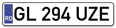 Placuta inmatriculare numar auto  GL-294-UZE, GL 294 UZE, GL294UZE