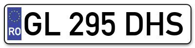 Placuta inmatriculare numar auto  GL-295-DHS, GL 295 DHS, GL295DHS