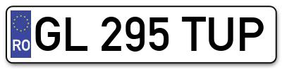 Placuta inmatriculare numar auto  GL-295-TUP, GL 295 TUP, GL295TUP