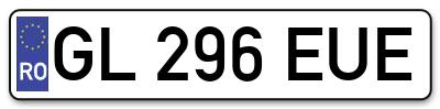 Placuta inmatriculare numar auto  GL-296-EUE, GL 296 EUE, GL296EUE