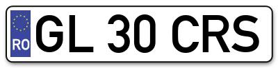 Placuta inmatriculare numar auto  GL-30-CRS, GL 30 CRS, GL30CRS