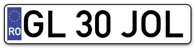 Placuta inmatriculare numar auto  GL-30-JOL, GL 30 JOL, GL30JOL