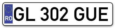 Placuta inmatriculare numar auto  GL-302-GUE, GL 302 GUE, GL302GUE