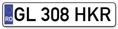 Placuta inmatriculare numar auto  GL-308-HKR, GL 308 HKR, GL308HKR