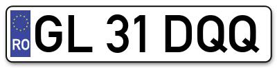 Placuta inmatriculare numar auto  GL-31-DQQ, GL 31 DQQ, GL31DQQ