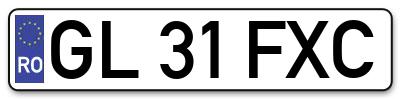 Placuta inmatriculare numar auto  GL-31-FXC, GL 31 FXC, GL31FXC