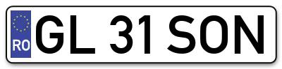 Placuta inmatriculare numar auto  GL-31-SON, GL 31 SON, GL31SON