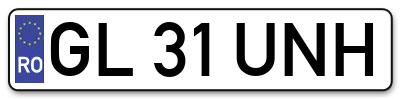 Placuta inmatriculare numar auto  GL-31-UNH, GL 31 UNH, GL31UNH
