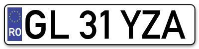 Placuta inmatriculare numar auto  GL-31-YZA, GL 31 YZA, GL31YZA