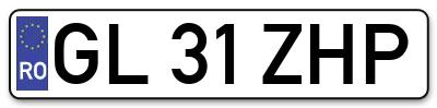 Placuta inmatriculare numar auto  GL-31-ZHP, GL 31 ZHP, GL31ZHP