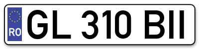 Placuta inmatriculare numar auto  GL-310-BII, GL 310 BII, GL310BII
