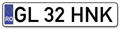 Placuta inmatriculare numar auto  GL-32-HNK, GL 32 HNK, GL32HNK
