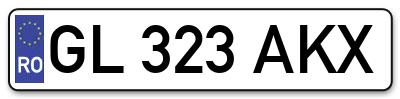 Placuta inmatriculare numar auto  GL-323-AKX, GL 323 AKX, GL323AKX