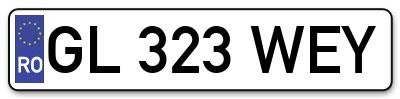 Placuta inmatriculare numar auto  GL-323-WEY, GL 323 WEY, GL323WEY