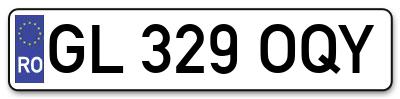 Placuta inmatriculare numar auto  GL-329-OQY, GL 329 OQY, GL329OQY