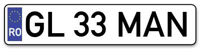 Placuta inmatriculare numar auto  GL-33-MAN, GL 33 MAN, GL33MAN