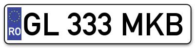 Placuta inmatriculare numar auto  GL-333-MKB, GL 333 MKB, GL333MKB