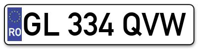 Placuta inmatriculare numar auto  GL-334-QVW, GL 334 QVW, GL334QVW