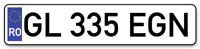 Placuta inmatriculare numar auto  GL-335-EGN, GL 335 EGN, GL335EGN