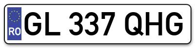 Placuta inmatriculare numar auto  GL-337-QHG, GL 337 QHG, GL337QHG