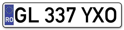 Placuta inmatriculare numar auto  GL-337-YXO, GL 337 YXO, GL337YXO