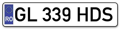 Placuta inmatriculare numar auto  GL-339-HDS, GL 339 HDS, GL339HDS