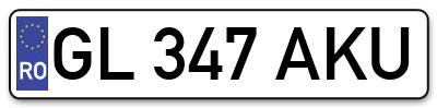 Placuta inmatriculare numar auto  GL-347-AKU, GL 347 AKU, GL347AKU