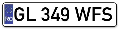 Placuta inmatriculare numar auto  GL-349-WFS, GL 349 WFS, GL349WFS