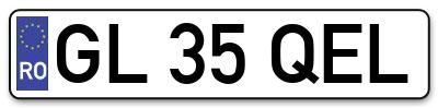 Placuta inmatriculare numar auto  GL-35-QEL, GL 35 QEL, GL35QEL