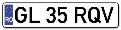 Placuta inmatriculare numar auto  GL-35-RQV, GL 35 RQV, GL35RQV