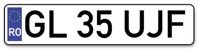 Placuta inmatriculare numar auto  GL-35-UJF, GL 35 UJF, GL35UJF