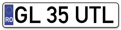 Placuta inmatriculare numar auto  GL-35-UTL, GL 35 UTL, GL35UTL