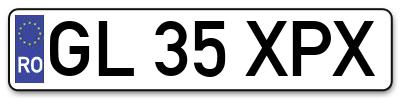 Placuta inmatriculare numar auto  GL-35-XPX, GL 35 XPX, GL35XPX