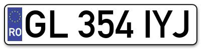 Placuta inmatriculare numar auto  GL-354-IYJ, GL 354 IYJ, GL354IYJ